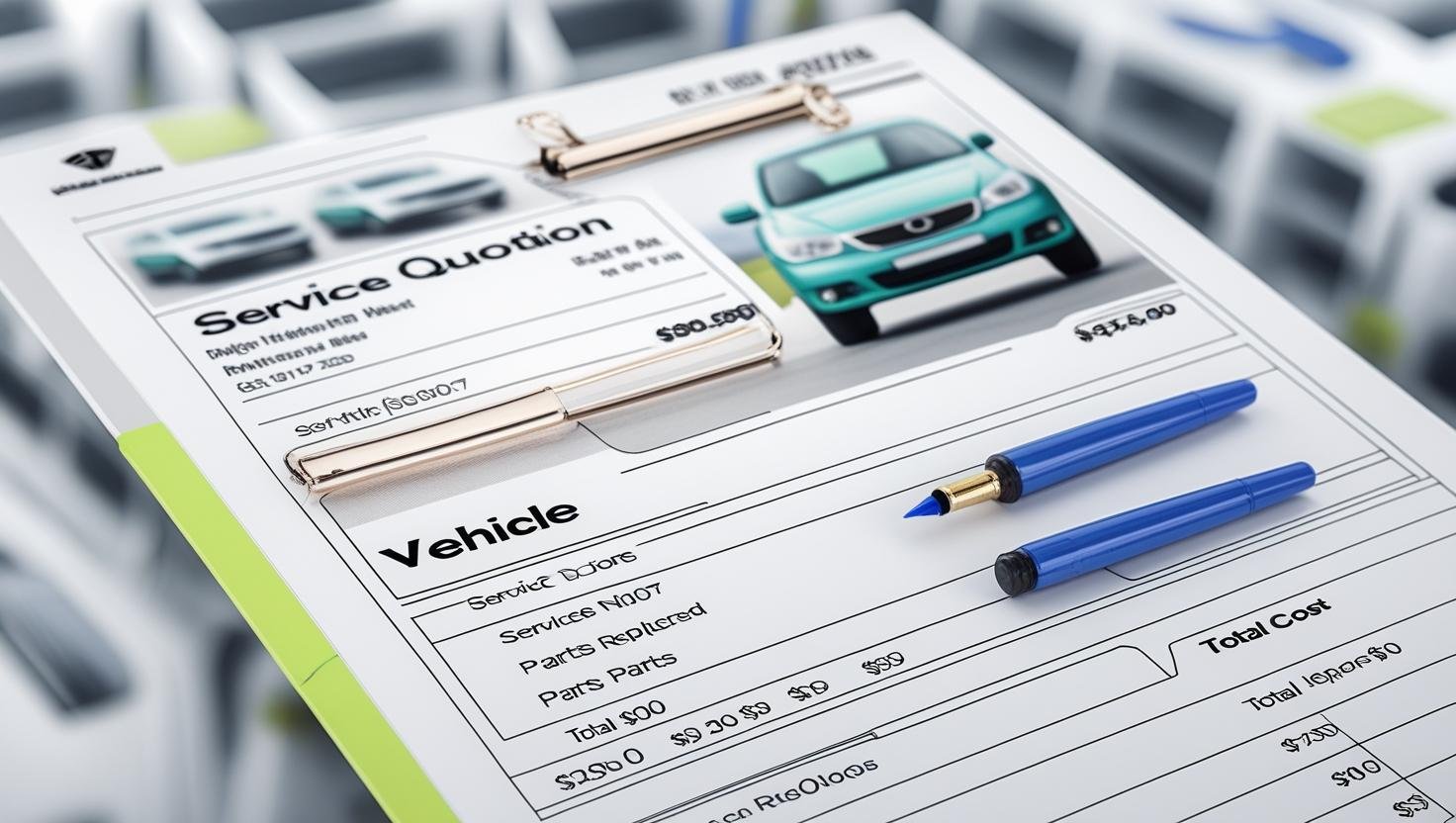 vehicle service quotation image as attached